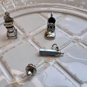 Vintage Baby Charm Bundle 925 Sterling Silver NOS